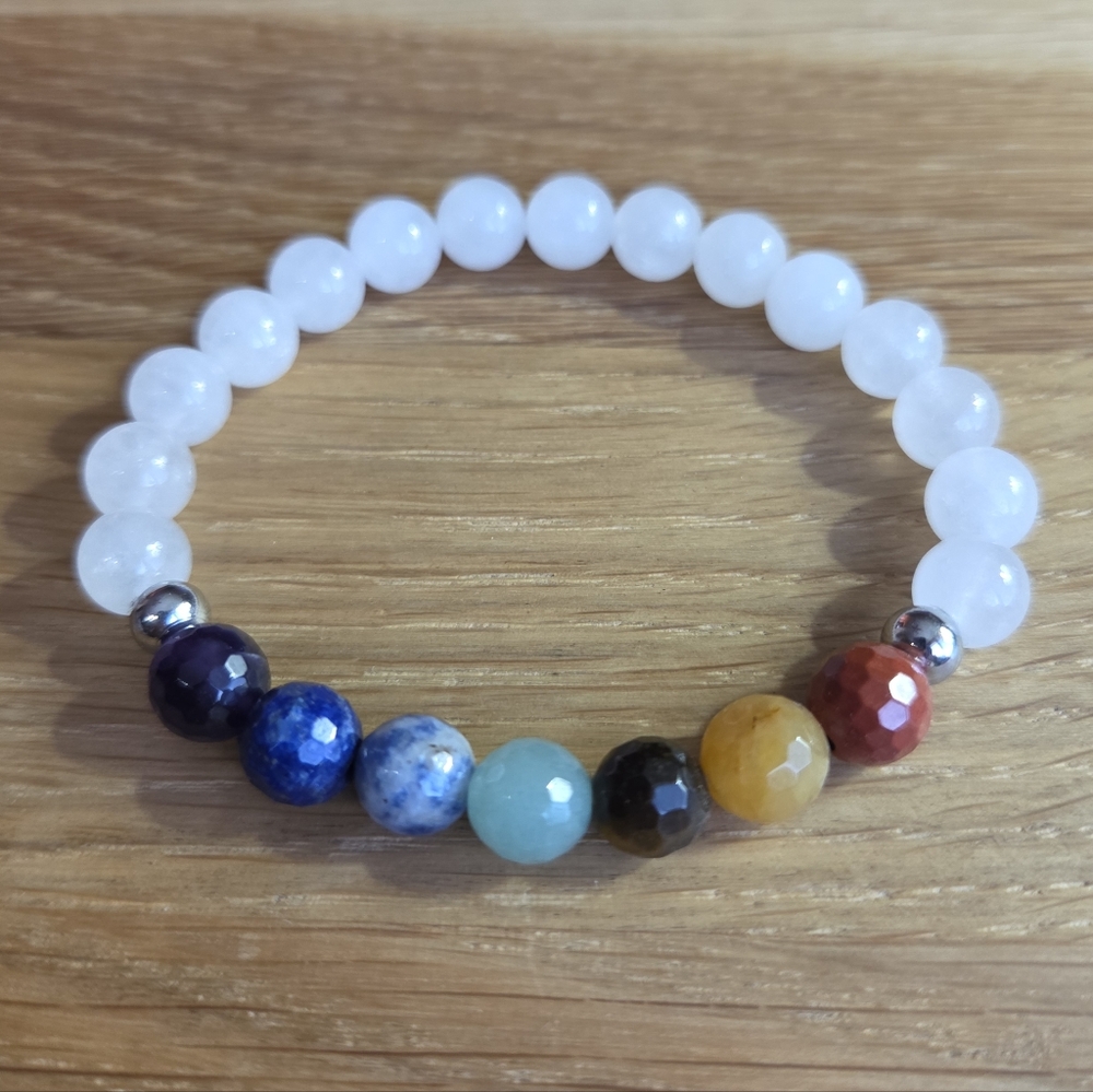 Chakra Stretch Bracelet, Hand Crafted - Picture 4 of 13